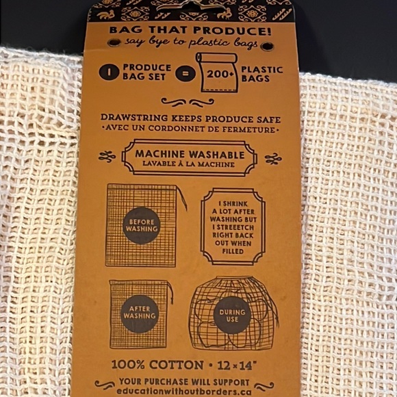 Le Marché (market) “save it” produce bags in 3 colors-12”x 14” bags w/drawstring - Picture 7 of 16